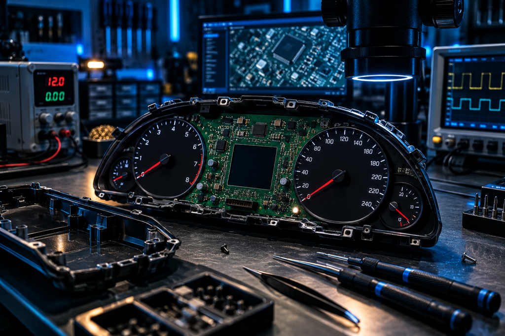 Como funciona o diagnóstico eletrônico de um painel automotivo?